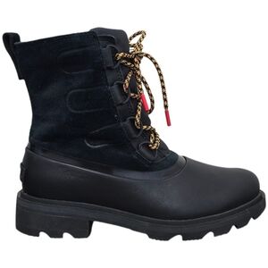 Sorel Lennox Black  Street Lace Waterproof Suede Duck Hiking Boot Size 8